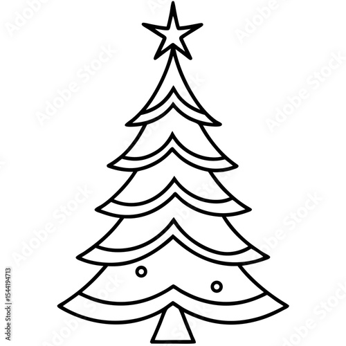White Background Holiday Tree Vector