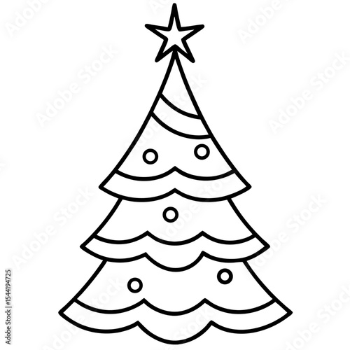 White Background Holiday Tree Vector