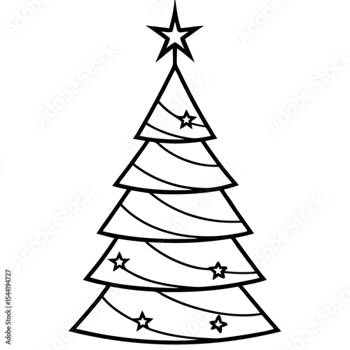 White Background Holiday Tree Vector