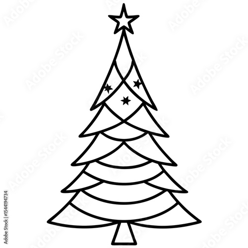 White Background Holiday Tree Vector