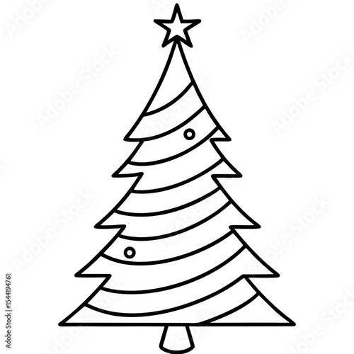 White Background Holiday Tree Vector