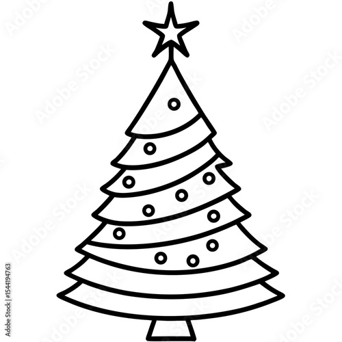White Background Holiday Tree Vector