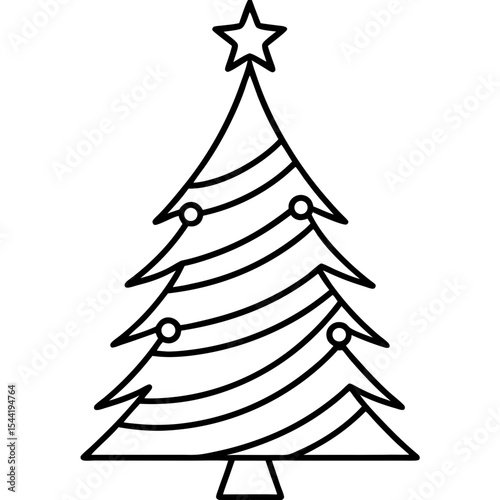 White Background Holiday Tree Vector