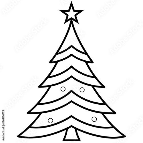 White Background Holiday Tree Vector