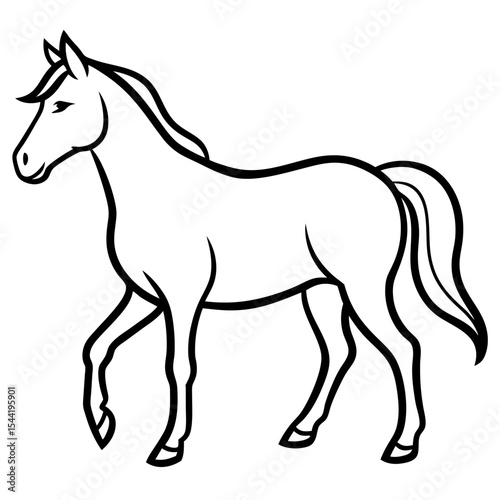 Wallpaper Mural Horse line art icon on white background. Torontodigital.ca