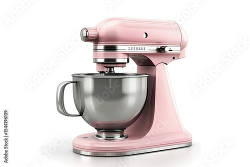Pink Stand or kitchen Mixer isolated on white background including Clipping Path