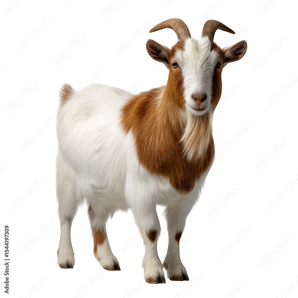 Brown and white goat isolated on transparent background Brown and white goat isolated on transparent background