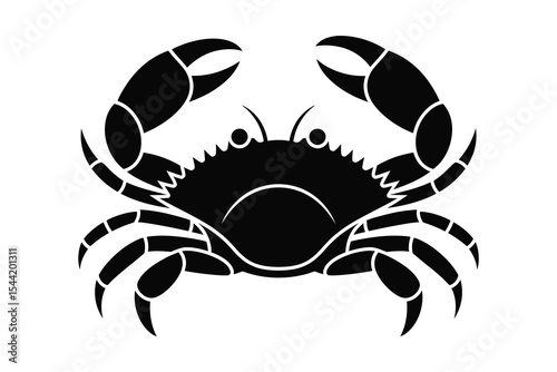 Black silhouette of crab vector illustration