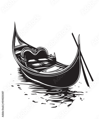 drawing of logo gondola on water tarditional