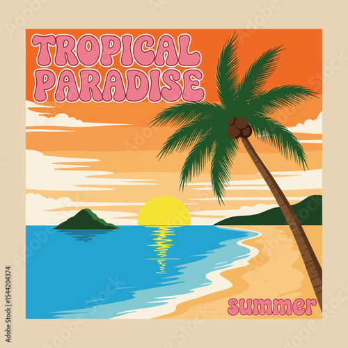 Tropical Summer vibes artwork. summer t shirt designs ,vector t shirt design summer , t-shirt prints and other uses.