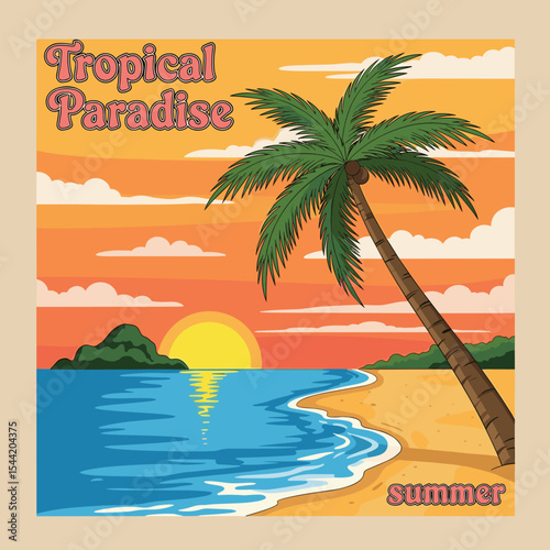 Tropical Summer vibes artwork. summer t shirt designs ,vector t shirt design summer , t-shirt prints and other uses.