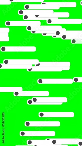 Animation App push notification pop up on green screen vertical