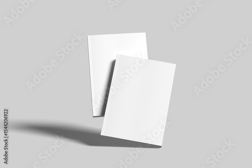 Blank Cover Magazine BOOK A4 Or Booklet On White Background.