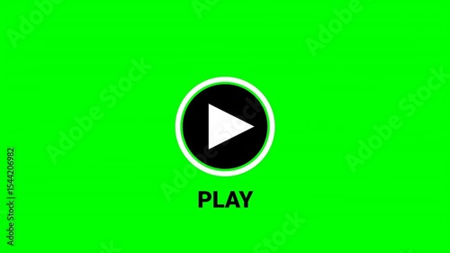 Play button, player, play sign icon, video play icon, video play button icon animation.on green screen