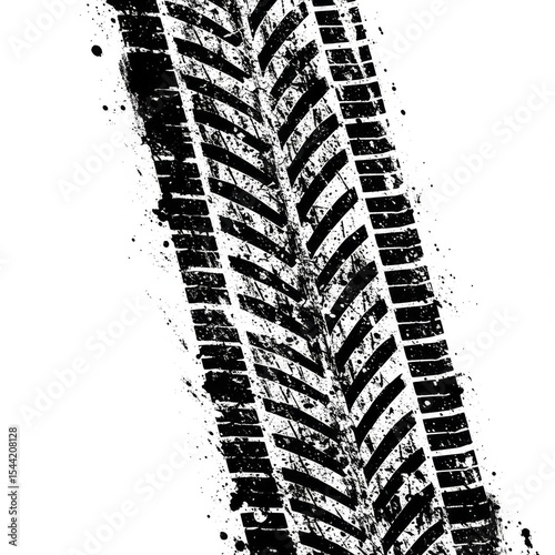 Wallpaper Mural Black Tire Track on White Background Torontodigital.ca