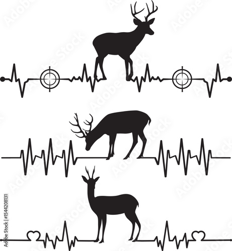 Deer Hunting Heartbeat, Deer Heartbeat,Deer Love Heartbeat,Hunting, Deer Hunting