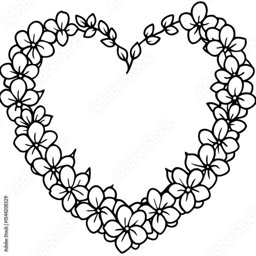 Floral Heart Wreath Illustration