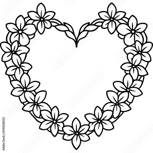 Floral Heart Wreath Illustration