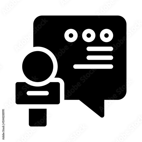 Interview Speech Bubble glyph icon