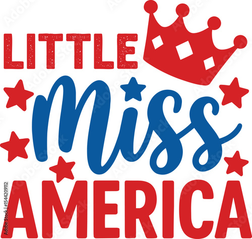 little miss America svg, 4th of july svg