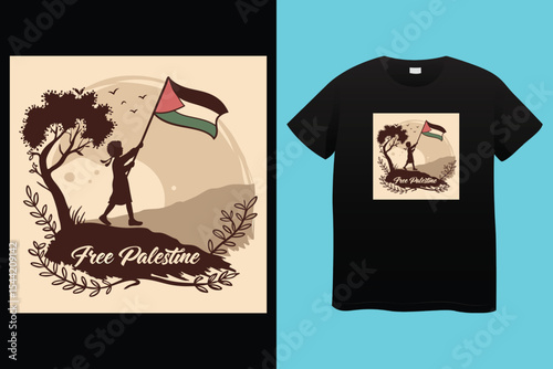 free Palestine freedom free Gaza vector illustration t shirt poster