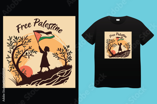 free Palestine freedom free Gaza vector illustration t shirt poster