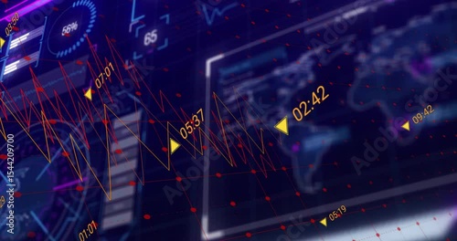 High-tech display opening, showing gauge climb, hotspots flashing, waveform shifting for monitoring