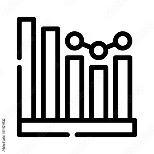 bar graph line icon
