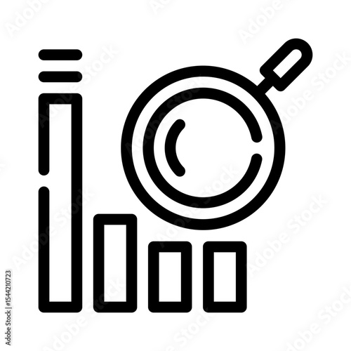 Magnifying Glass Over Graph line icon