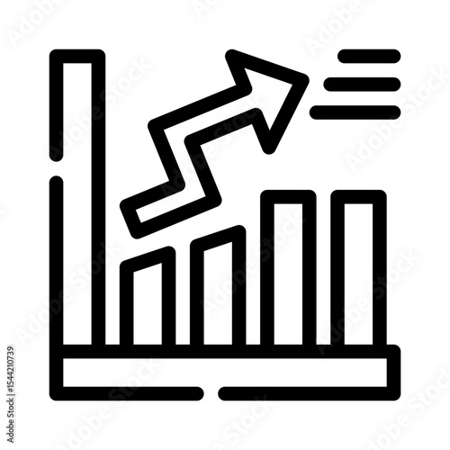 Declining Trend Arrow line icon