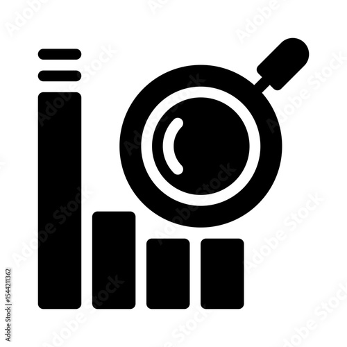 Magnifying Glass Over Graph glyph icon