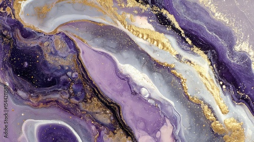 Violet Dream Abstract Purple  Gold Marble Texture for Creative Backgrounds.