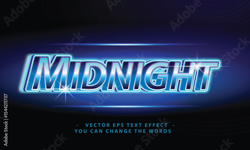 midnight with text effect illustration
