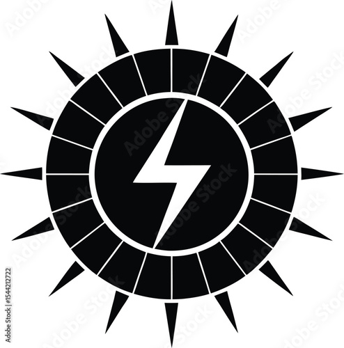Sunburst with Lightning Bolt Icon