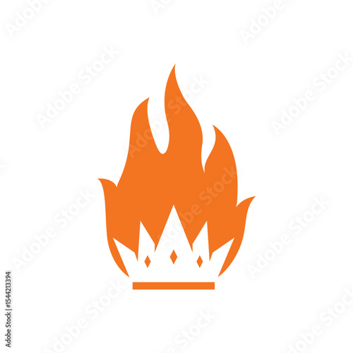 fire crown logo vector icon illustration