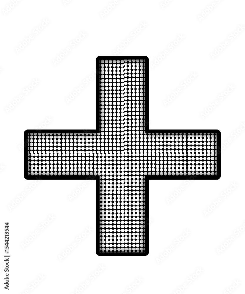 Obraz premium white cross on black background