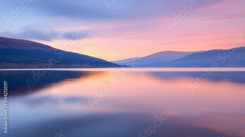 Wallpaper Mural Serene lake landscape at sunset with mountains and colorful reflections on water Torontodigital.ca