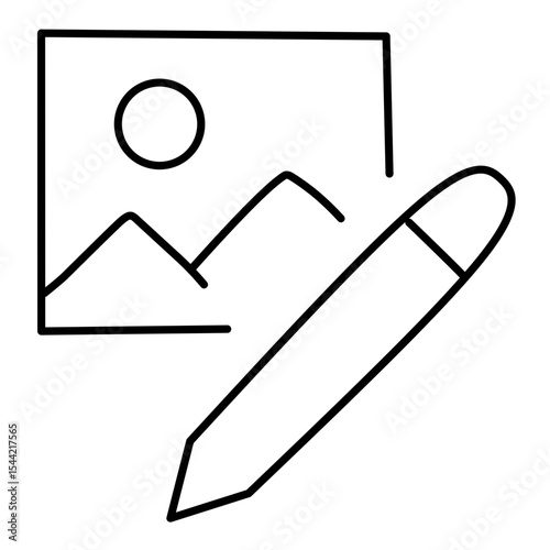 Photo edit line vector