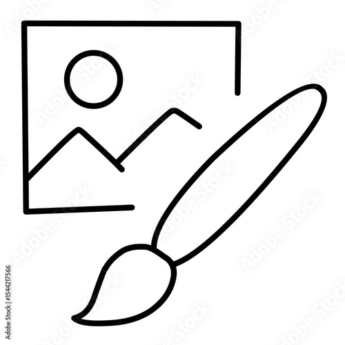 Photo edit line vector