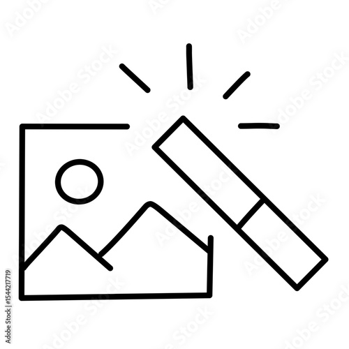 Photo edit line vector
