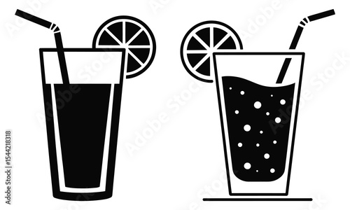 set of different drinks