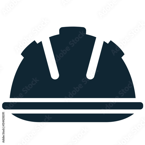 Construction helmet icon vector, a symbol of safety and protection. Perfect for themes of workplace security, engineering, building, industrial work, and cautionary signs.