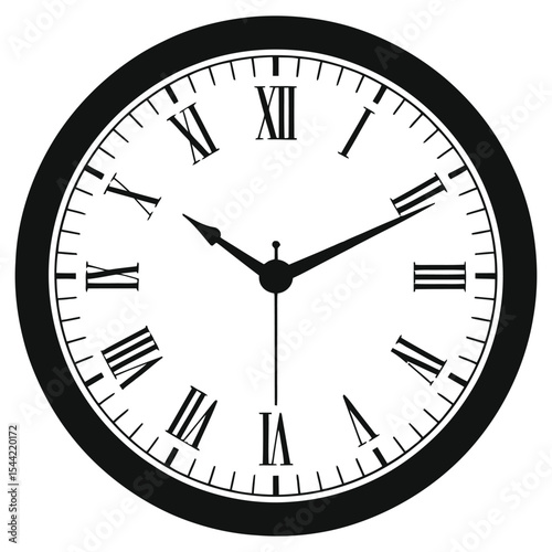 clock on a white background