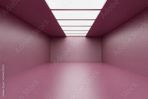 An empty purple pink glitter catwalk, a showcase for displaying goods. 3D rendering.
