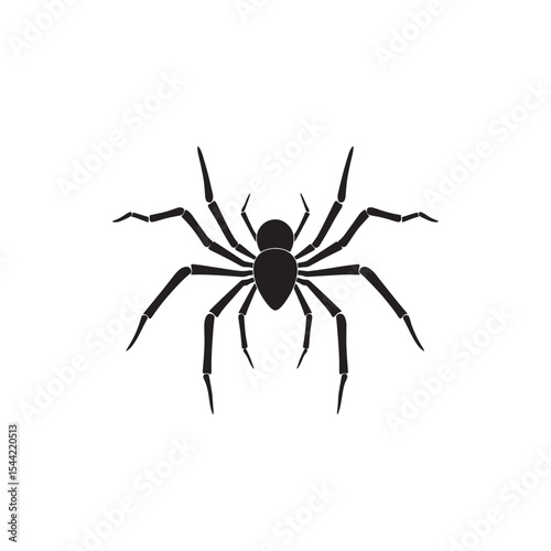 Creepy Spider Silhouette Isolated Clip Art