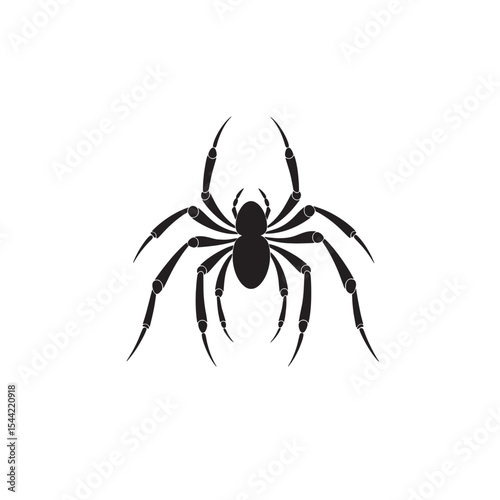 Eight-Legged Spider Silhouette Vector Art