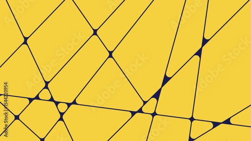 abstract Polyhedron geometric lines Yellow and blue shapes seamless pattern rounded drawing EPS 10