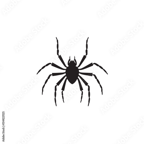 Fearsome Spider Silhouette in Black Isolated
