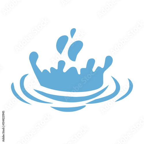 Liquid water splashes, falling aqua drops, sea or ocean waves and swirl. Blue water motion effects, flows, streams, spills and crown shape isolated on background, vector cartoon set