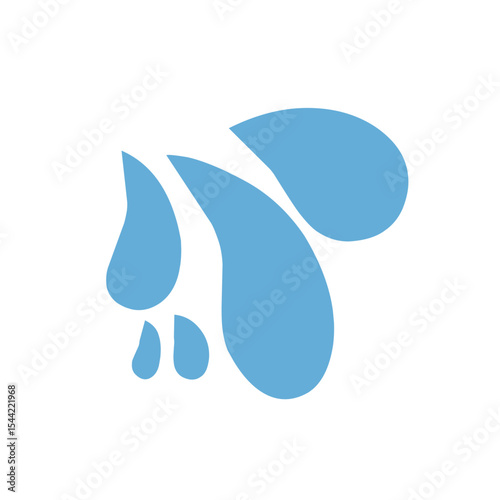 Liquid water splashes, falling aqua drops, sea or ocean waves and swirl. Blue water motion effects, flows, streams, spills and crown shape isolated on background, vector cartoon set